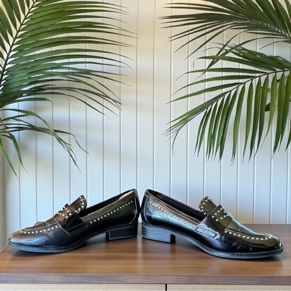 ALDO Black Studded Patent Loafers – Approx. Size 6–6.5 (See Measurements) - Picture 5 of 13